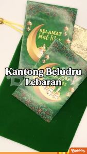 Kantong Angpao Beludru - Amplop Lebaran Ramadhan Hijau & Emas