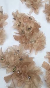 10x20cm 3D Flower DIY Flower Patch Mesh Crystal Rhinestone Nude Flower Wedding Party Cloth Accessorroies bunga hiasan