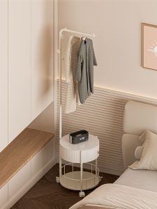Cream Laundry Rack Floor Bedroom Movable Living Room Coat Hat Rack Creative Home Bedside Table Clothes Rack Integrated