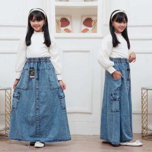 Rok cargo jeans anak perempuan