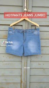 Celana Pendek Jeans Wanita Jumbo Model Hotpants bawahan Cewek Big Size Melar Trendy 27-38