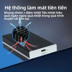 Vỏ Ổ Cứng SSD M.2 NVMe USB4 40Gbps Bằng Nhôm Tương Thích Với Thunderbolt 5/4/3 USB3.2/3.1/3.0 Dành Cho MacBook M1 M2 Pro/Max
