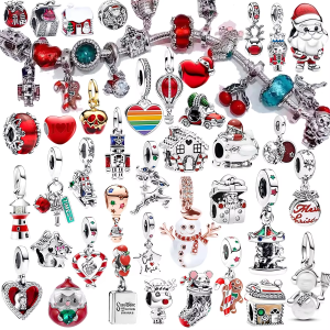 Hot Sale DIY Making Gingerbread Man、Coffee Cup & Hristmas Sleigh Dangle Charm Bead Fit Original Silver 925 Bracelet Jewelry Gift