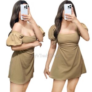 Puff Sleeve Cut Out Dress Best Seller White Dress For Women fit up to Medium Only