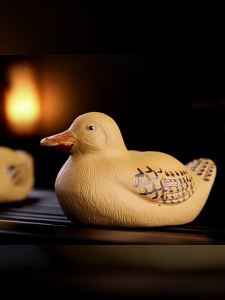 Đồ Chơi Trà Hình Vịt Mẫu Đơn Dễ Thương và Retro từ Đất Sét Tím