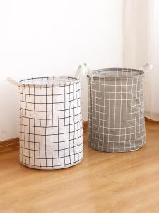Foldable Cartoon Cotton Linen Fabric Laundry Basket Home Use Waterproof Dirty Clothes Hamper Animal Toy Storage Bucket