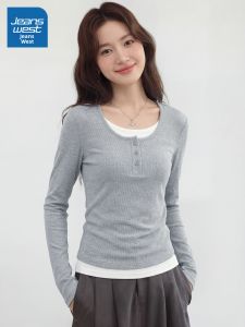 Jeanswest | Duo-Look Fitted Long Sleeve T-shirt
