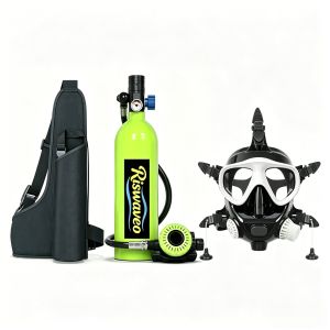 Riswaveo Mini Scuba Tank với 1L(7cu ft) Công suất phổi Tank Dive xách tay phổi với mặt nạ cho lặn và thở dưới nước