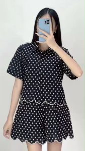 TW21932 Set 2 ชิ้น เสื้อเชิ้ตแขนสั้น+ กางเกงขาสั้น ..