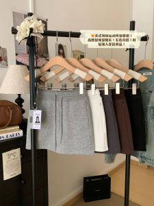 Kumikumi Design Solid Color Drawstring Anti-Light Semi-Body Skirt Womens Autumn Versatile Wraparound Mini Skirt Casual Commute