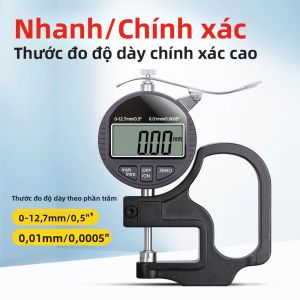 Máy Đo Độ Dày Điện Tử Kỹ Thuật Số Độ Chính Xác 001/0001mm Màn Hình LCD 127mm Máy Đo Độ Dày Micromet Cho Dụng Cụ Đo Chế Biến Gỗ