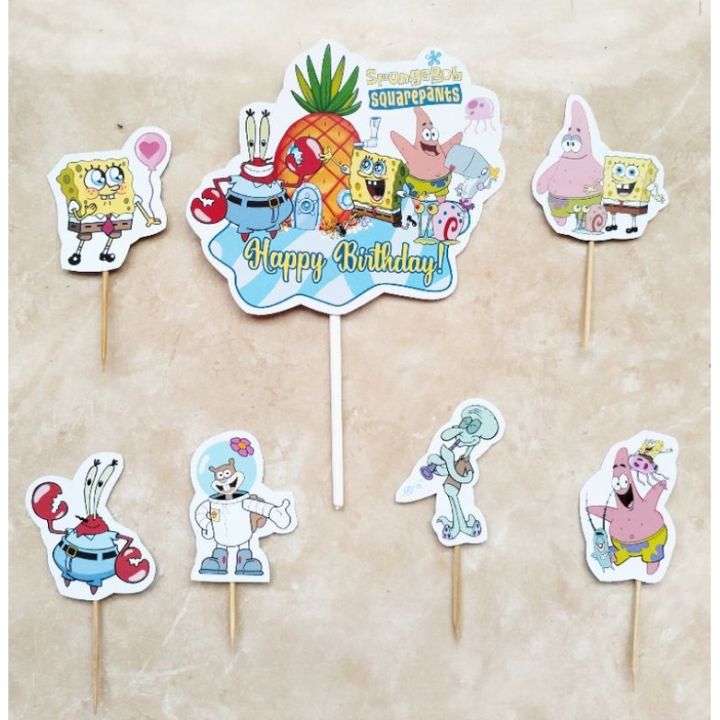 topper hiasan untuk kue ulang tahun & cake karakter spongebob