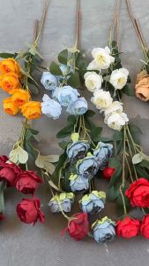 (6HEADS) TEA PEONY FLOWER Artificial Fake Plant Bouquet Plastic Wedding Decoration Props Plant Pelamin Peony Daisy