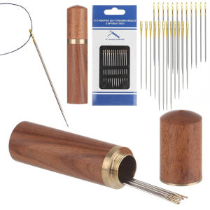 12pcs Multi Size Side Hole Stainless Steel Self-Threading Needles Household Handmade DIY Sewing Needle Set