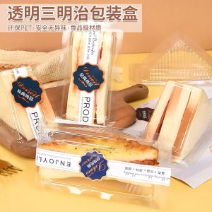 aiGooTan - MIKA SANDWICH (ISI 10) - Tray Packaging Roti Tawar Segitiga Plastik Box Murah Medan