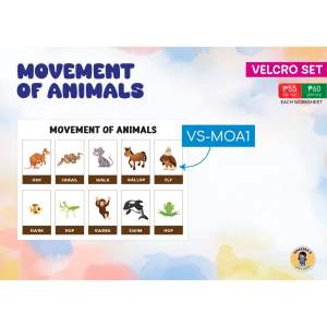 Interactive Velcro Worksheet | Busy Book - Movement of Animals