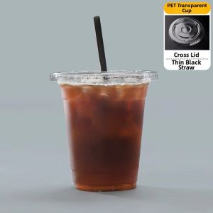 LAOHEITANGTAICHA | Disposable Thickened Transparent PET Cups with Lids 98mm