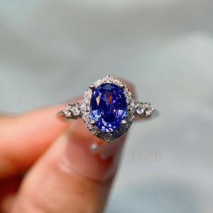 Nhẫn Tanzanite Bạc Sterling Nữ Đá Tự Nhiên Cao Cấp Quà Tặng Cưới Đính Hôn Kỷ Niệm Trang Sức Dự Tiệc