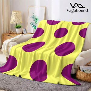 Yellow Purple Big Dot Flannel Blanket Warm Soft Halloween Christmas Decorative Couch Warm Cozy All-Season Gift
