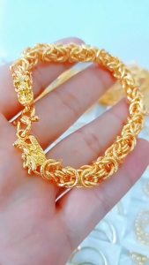 100% Original 18k Legally Pawned Saudi Gold Aesthetics leading domineering mens bracelet for man