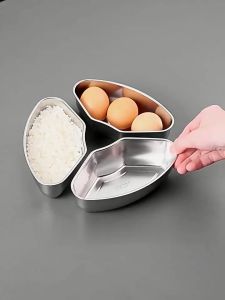 ONE-C1234 Wadah Kukus Makanan Steamer Kukusan Stainless Scalloped Anti Karat Food Grade Mangkok