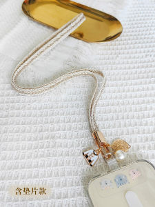 Muxi Original Classic Style Woven Long Gold and Silver Chain Korean Style Pearl Anti-Lost Gasket Female Cell Phone Neck Hanging Lanyard
