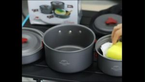 Bộ nồi dã ngoại 4 in 1 NatureHike NH15T203-G dành cho 2-3 người