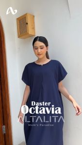 Altalita - Daster Octavia Cringkle Airflow Busui Polos Jumbo Lengan Pendek Selutut