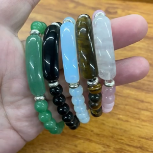 Creative Crystal Bracelet Natural Stone Energy Bracelet Rose Quartz Green aventurine Black Obsidian Tiger Eye Stone Topaz Wearable by both men and women