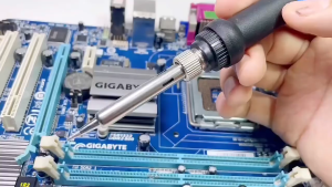 PROMO TERBARU Solder Listrik 60W 220V Paket Lengkap dengan Timah dan 5 Mata Solder 200-450 Derajat  Alat Solder Elektrik