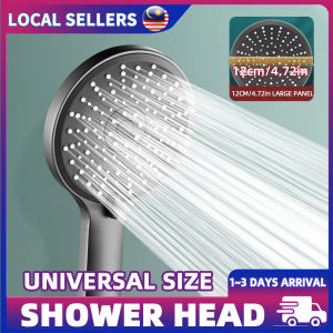 Large Shower Head With Five Speed Adjustment Water Saving Detachable Chrome Plated Gray And Black