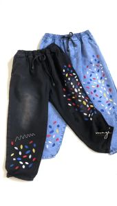 Baggy Pants Wanita Kekinian Celana Baggy Korean Style Denim Wash LEAFY