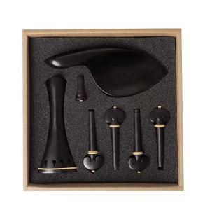 IRIN | IRIN 4/4 Violin 4 Pcs Tailpiece Tuning Pegs Endpin Chinrest High Grade Ebony Violin Specialized Replacement Parts Accessories
