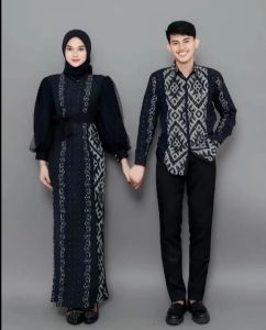 BAJU SET TENUN IKAT BAJU TENUN COUPLE BAJU SARIMBIT BAJU TENUN SET KOMBINASI TILE DAN TOYOBO BAJU PESTA