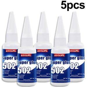 LOOLIFL | 20g 502 Super Glue Instant Fast Drying Adhesive High Strength Clear Liquid Glue for Metal Plastic Wood Rubber Ceramic DIY Repair