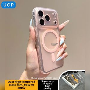 UGP | Unique Aesthetic Full Wrap Case Pink Matte Magnetic Clear