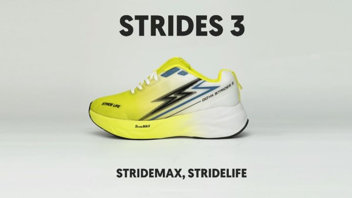 Giày thể thao chạy bộ nam nữ Goya Strides 3 phiển bản mới full màu - Siêu êm, thoáng khí, thời trang