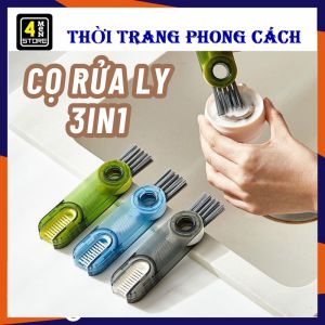 Bàn Chải Vệ Sinh Ly  Cốc Hình Chữ U 3in1 Đa Năng Xoay 360 Độ - Cọ Rửa Ly   Dụng Cụ Vệ Sinh Cốc Bình Sữa Bình Nước Xoay 360 Nhỏ Gọn Tiện Lợi