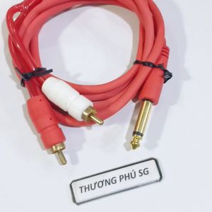 Cáp 6 ly ra AV 2 đầu dài 1.5m / Chuẩn 6 ly Mono ra 2 AV Hoa sen