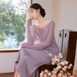 XIANGYING | Traditional Chinese Style Floral Lace Two-Piece Dress Set