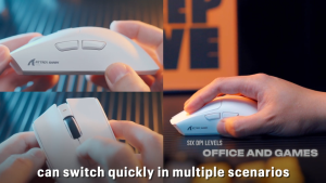 ATTACK SHARK X1 Tri-mode Gaming Mouse With Touchpad RGB LED Magnetic Charging Dock Base PAW3395PRO Wireless Light Mice