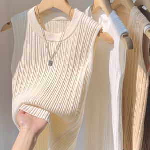 DVDK | French Knit Ribbed Sleeveless Tank Top Slim Fit 2026 New