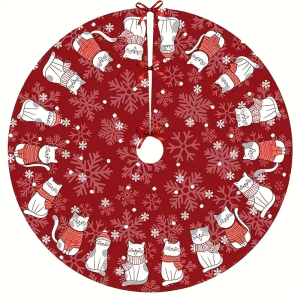 Váy Cây Thông Noel VIKAMA Với Họa Tiết Mèo Bông Tuyết Vải Trang Trí Tiệc Tại Nhà Tạo Không Khí Giáng Sinh Ấm Cúng