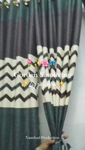 Tirai Gorden Smokring 12 Ring 6 Gelombang Motif Zigzag Abu Free Tali Pinggir