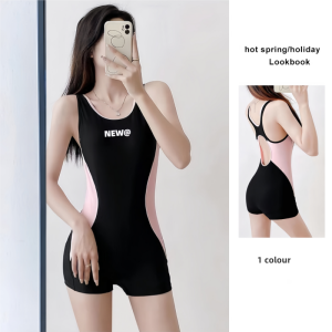 Conservative Womens One-Piece Swimsuit Sporty Style Belly Covering Slimming Thermal Spa High-End Feel Professional Swimming Club Dedicated