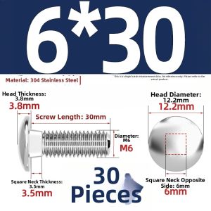 TIANZHUOJINSHU | Stainless Steel 201/304 Flat Head Bolt