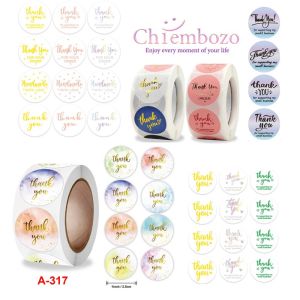 สติ๊กเกอร์ขอบคุณ HANDMADE 500 ดวง/ม้วน ลายพรีเมียม สีสด สวย ตรงปก ชุด 500 วัตถุประสบการณ์
