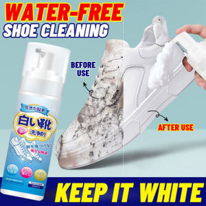 Japan White Shoe Cleaner Foam Deodorant Whitening Spray 200ML Quick cleaning Shoe Care Stain Remover Powder Yellow Edge Whitening Sneakers Brush Dirt Stain Removal