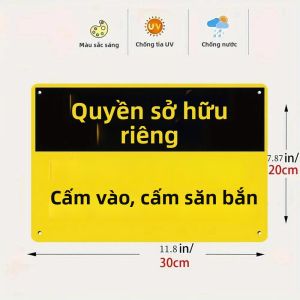 CIFbuy | Thiết Kế Cổ Điển Kiểu Pháp Biển Hiệu Kim Loại 2D Bằng Nhôm Tài Sản Tư Nhân Không Săn Bắn Không Xâm Phạm Biển Hiệu Hình Chữ Nhật In UV Chống Chịu Thời Tiết