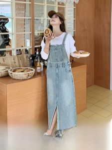 ชุดเดรสยีนส์แขนกุดสำหรับผู้หญิง ฤดูใบไม้ผลิและฤดูใบไม้ร่วง ดีไซน์ใหม่ กระโปรงทรงเอ กระโปรงสั้น ทรงหลวม แขนกุด